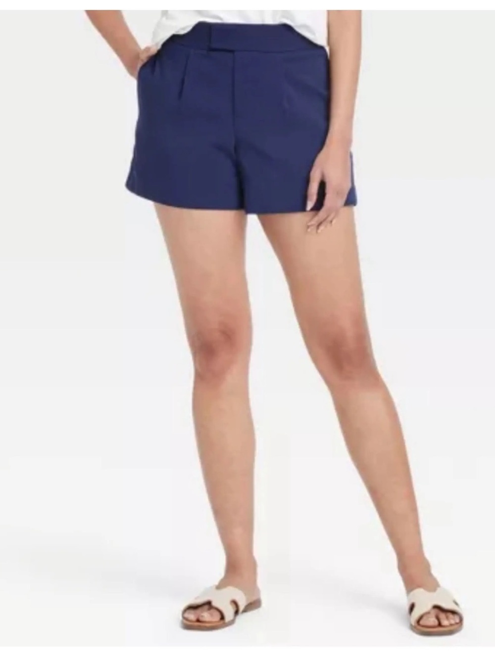 a new day Navy Tailored High-Rise Shorts